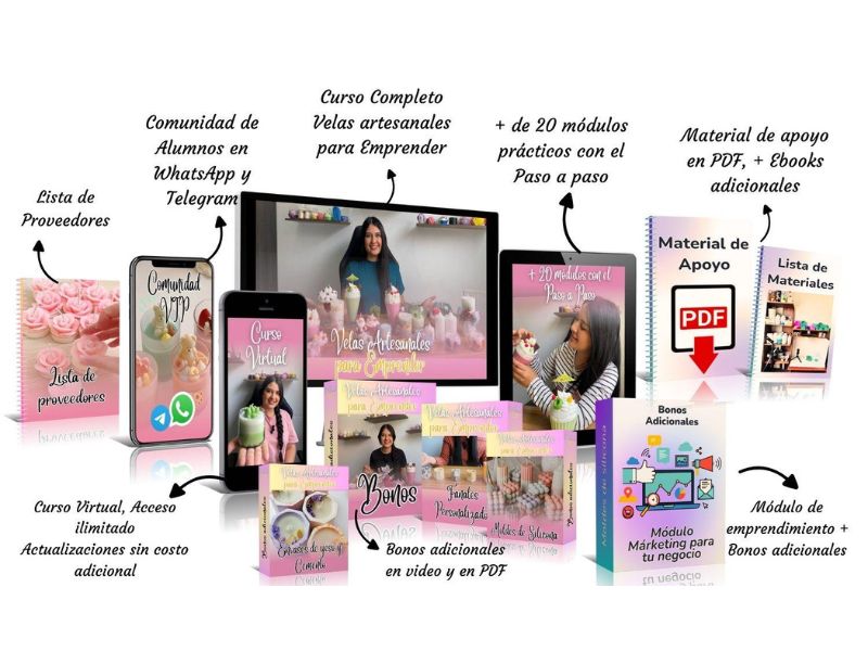 ¿Qué vas a aprender Curso de Velas Artesanales