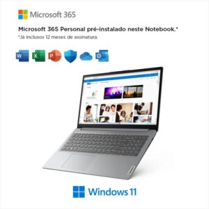 Notebook Lenovo Ideapad 1i Celeron Office 365 4gb 128gb